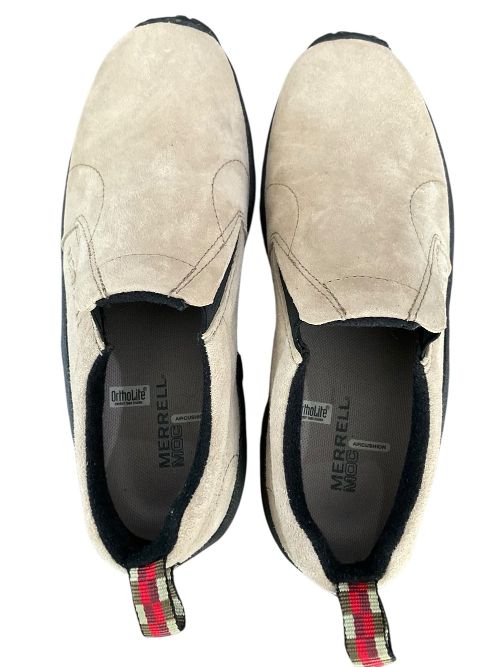 Merrell Women’s Slip-On Suede Loafers Light Beige Black Sole Size 8 NEW - Picture 2 of 7